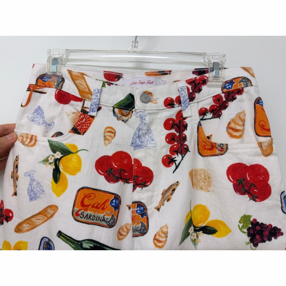 Lisa Says Gah Italian Summer Print Robyn Jeans Pants Trousers Denim Food 8 - Picture 5 of 16